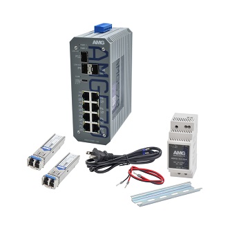 AMG Systems Industrial 11 Port Managed Switch Kit