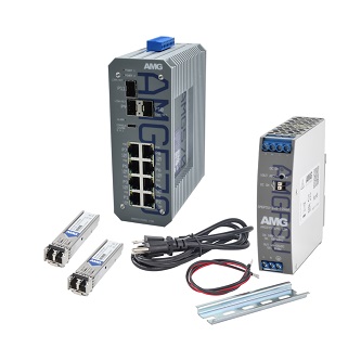 AMG Systems Industrial 11 Prt PoE Managed Switch Kit