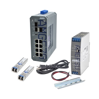 AMG Systems Industrial 11 Prt PoE Managed Switch Kit