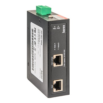 Barox PoE Inj,DIN,2xGE TX+1xPoE 60W,ExtTmp