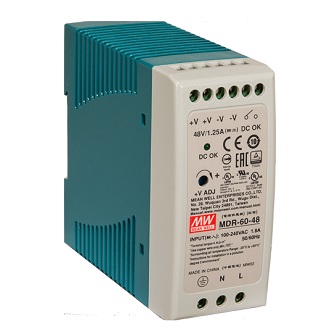 Barox Pwr Sup,DIN,85-264VAC,120-370VDC, 60W