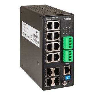Barox Switch, DIN, DMS, GE:8xTX+4xSFP,ExtTmp
