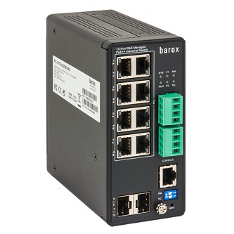Barox Switch,DIN,DMS,GE:8xPoEbt+2xSFP,ExtTmp