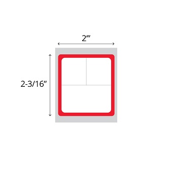 Code Corporation PDC DT Paper Labels Red 2x2.18
