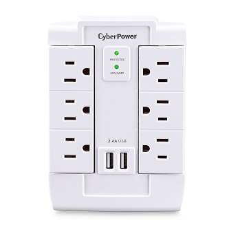 CyberPower 6-Outlet (Swivel) Wall Tap with 1200 Jou