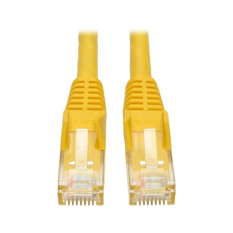 Eaton Cat6 Cable (RJ45 M/M),PoE,Yellow,15 ft.