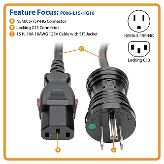 Eaton Power Cord Hospital Medical 5-