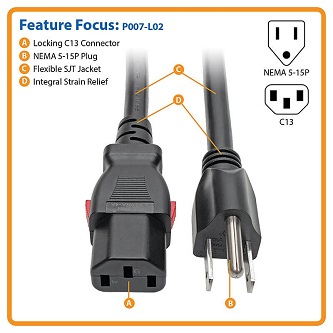 Eaton Power Extension Cord 5-15P to