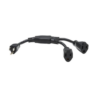 Eaton EXT CORD Y SPLITTER BLACK 1FT