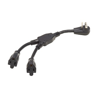 Eaton EXT CORD RA 5-15P 2X 5-15R 1FT