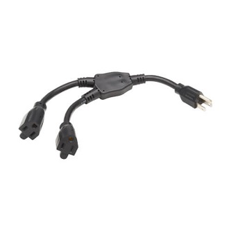 Eaton EXT CORD 5-15P TO 2X 5-15R 1FT