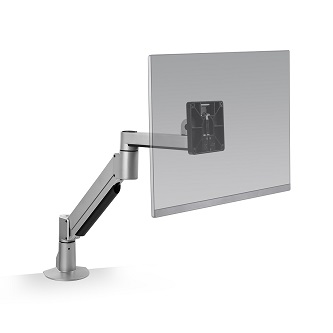 HAT Design Works Articulating Monitor mount Topdown Silvr