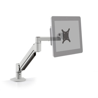 HAT Design Works Single Monitor Arm with Flexmount Silver