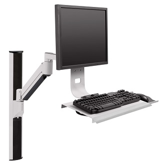 HAT Design Works Wall Track Workstation w/ Combo Arm