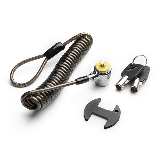 HAT Design Works Locking Security Tether, Coiled, Black