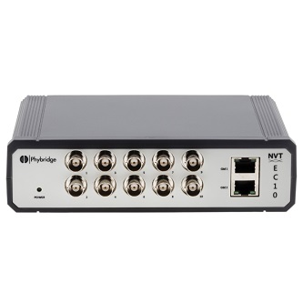 NVT Phybridge EC10: 10 Port EoC Long Reach PoE+ (30 Wa