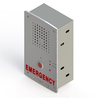 Talkaphone AOR-IP station with EMERGENCY signage